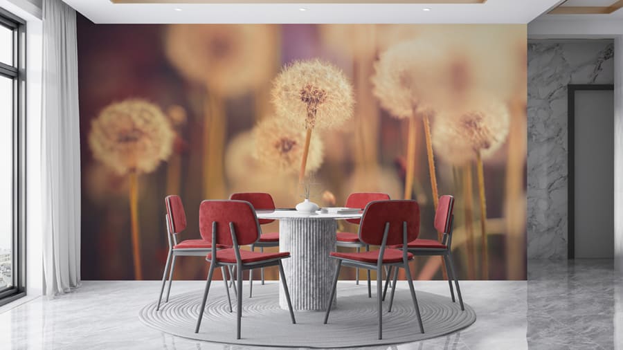 Gouden Paardenbloem Behang - 2