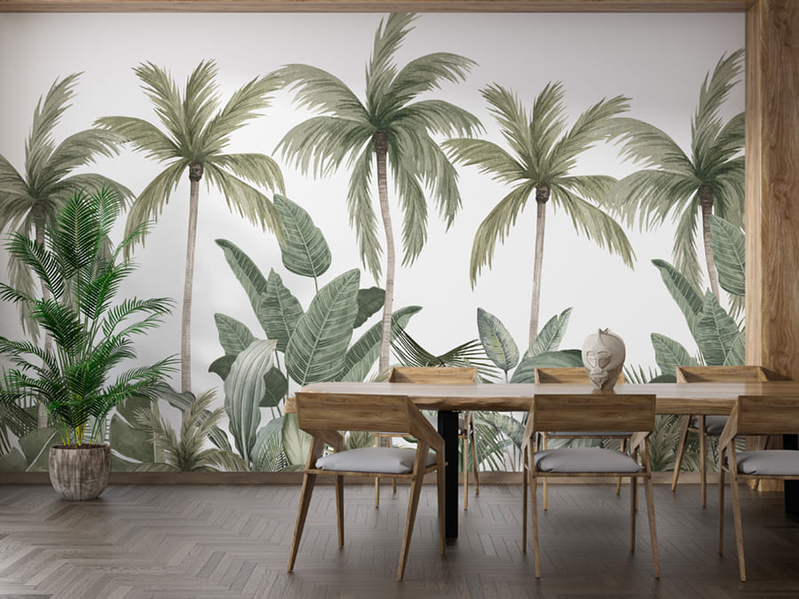 Botanische Palmbladeren Behang - 2