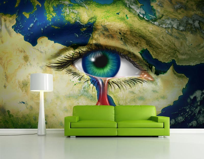 Bloed en Tranen – 3D Behangdecoratie toegepast