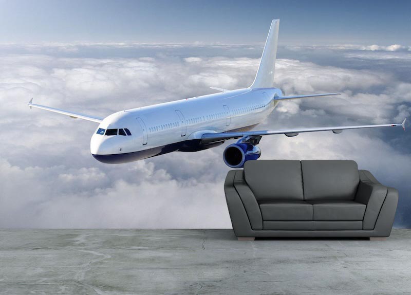 Boeing Vliegtuigmodel - 3D Behang voor Muren toegepast