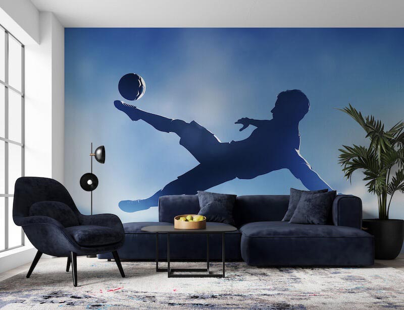 Voetbalspeler Schot Illustratie - Muurbehang afbeeldingstoepassing op muur