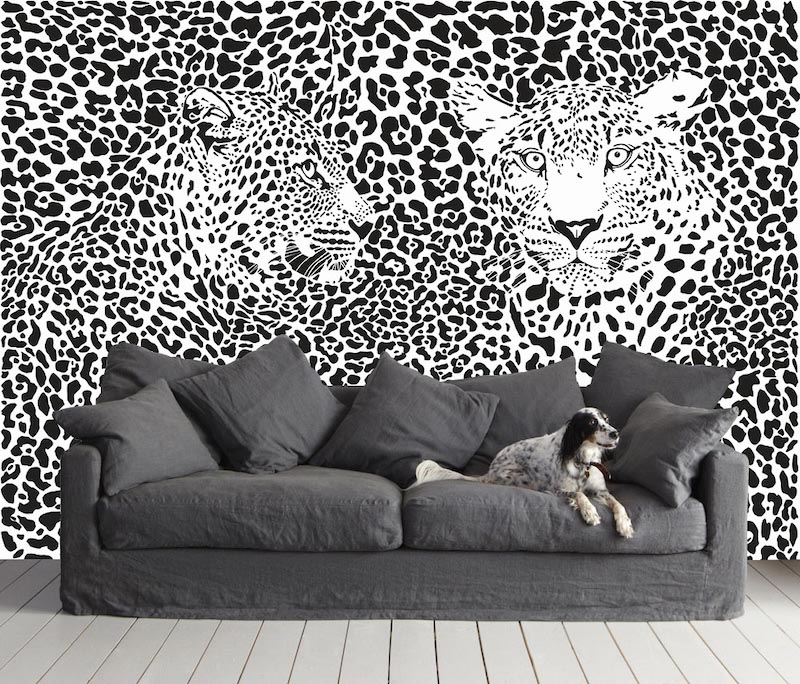 Luipaardpatroon – Muurbehang toegepast