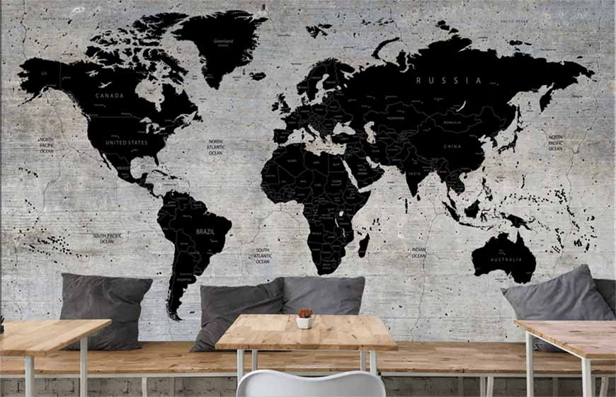 Behang Met Wereldkaart